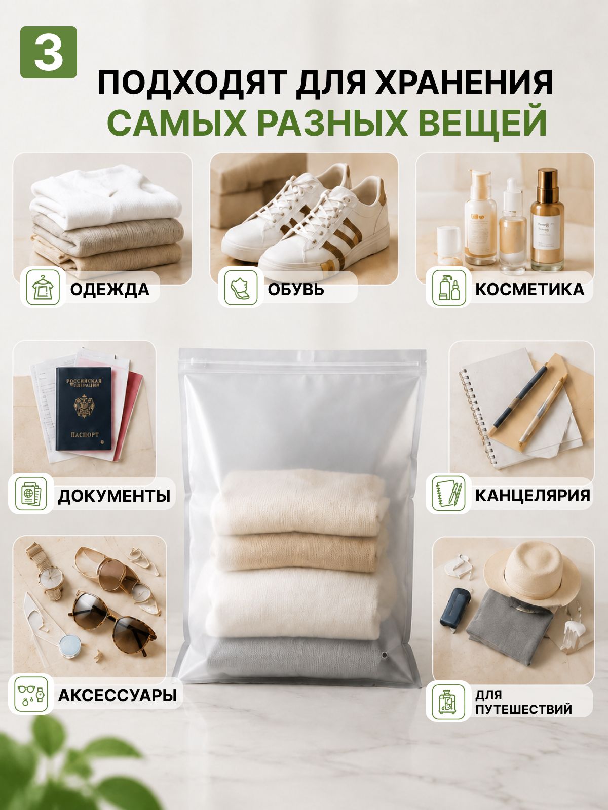 Упаковочные Зип пакеты Zip Lock матовые с бегунком 25х35 см 20шт. для маркетплейсов и бизнеса — изображение 3