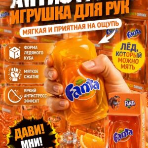 Сквиш банка Fanta, игрушка антистресс мялка для рук, 1 шт