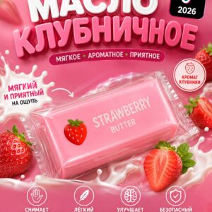 Сквиш масло Butter Клубника, игрушка антистресс мялка для рук, 1 шт